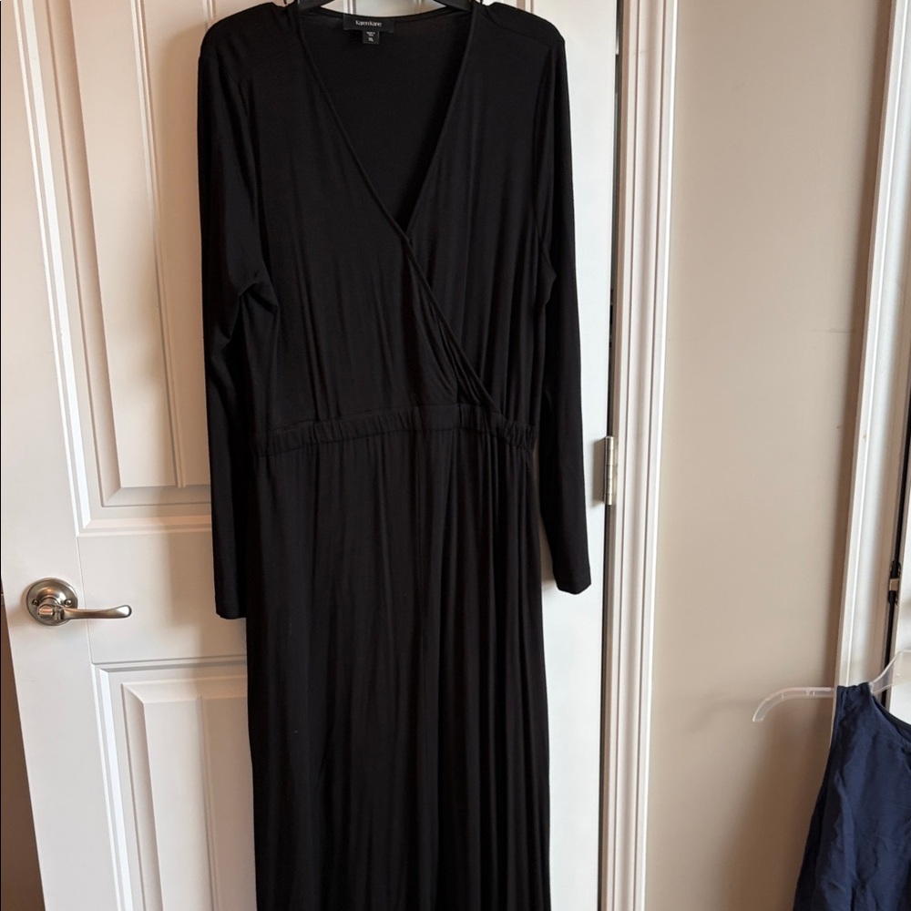 Karen Kane Elegant Black Long Sleeve Maxi Dress